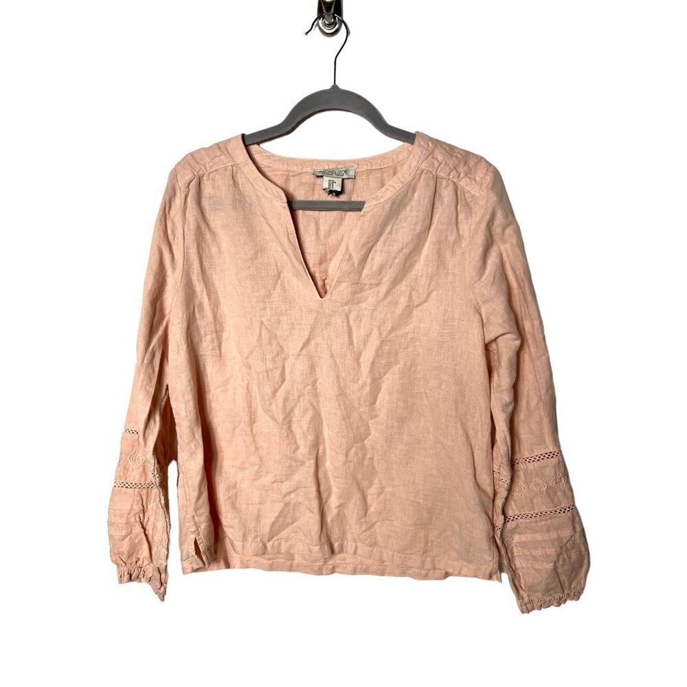Rachel Zoe pink linen top